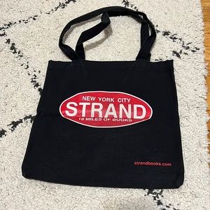 The Strand Black Logo Canvas Tote
